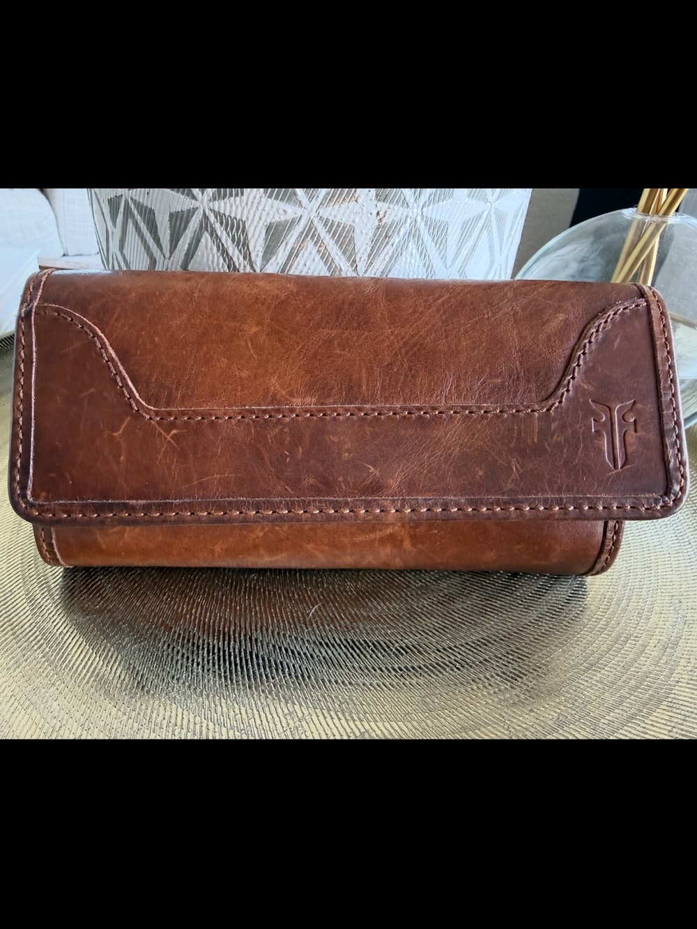 Frye Leather snap wallet- Brown